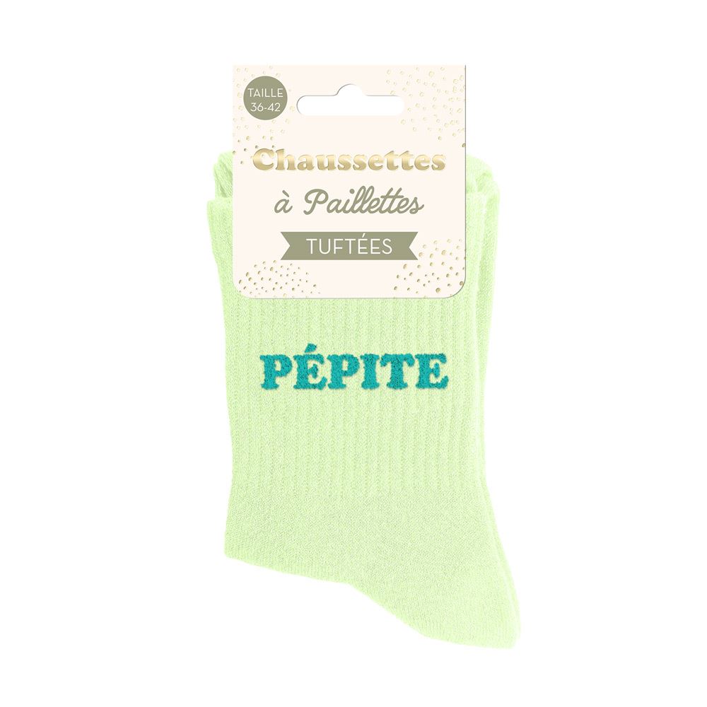Chaussettes paillettes tuftees pepite