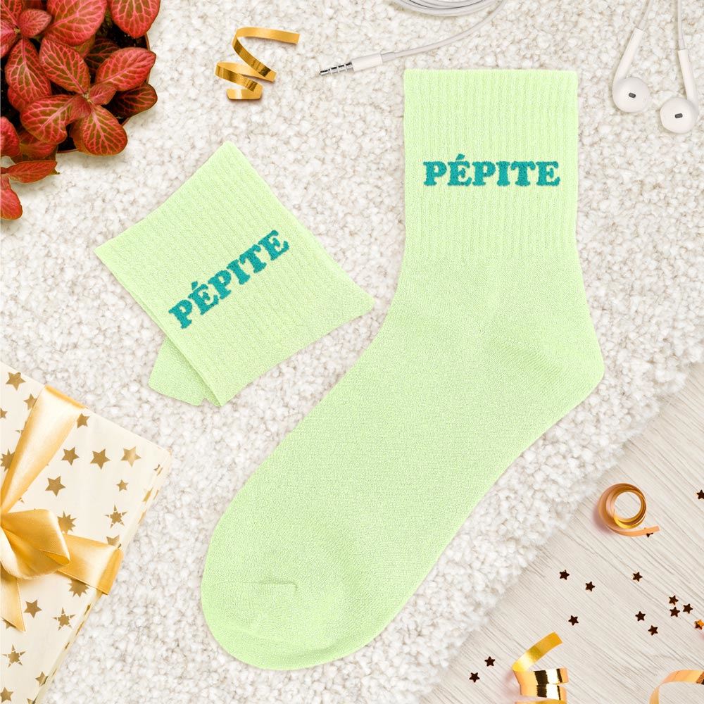 Chaussettes paillettes tuftees pepite