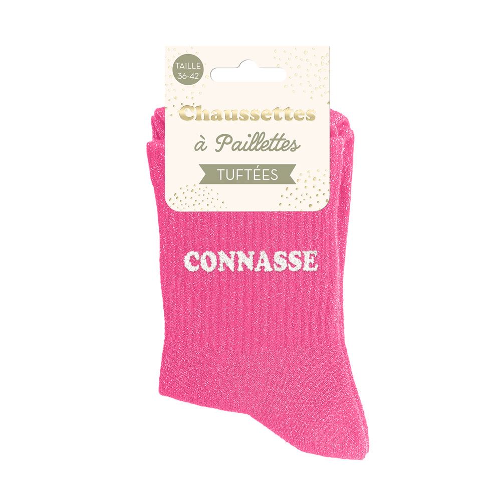 Chaussettes paillettes tuftees connasse