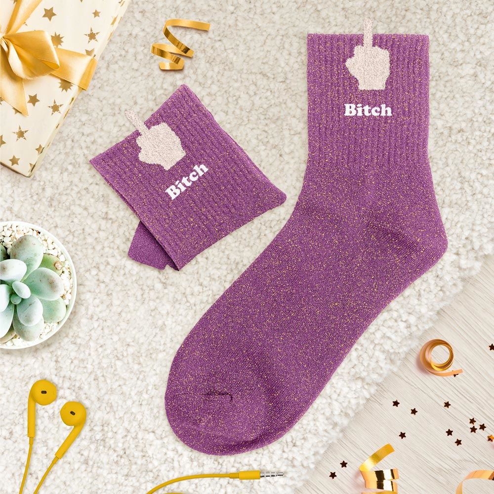 Chaussettes paillettes tuftees bitch doigt