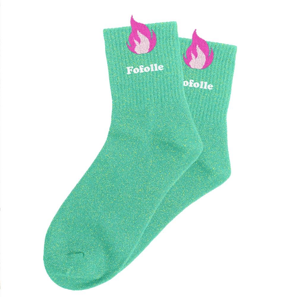 Chaussettes paillettes tuftees fofolle flamme