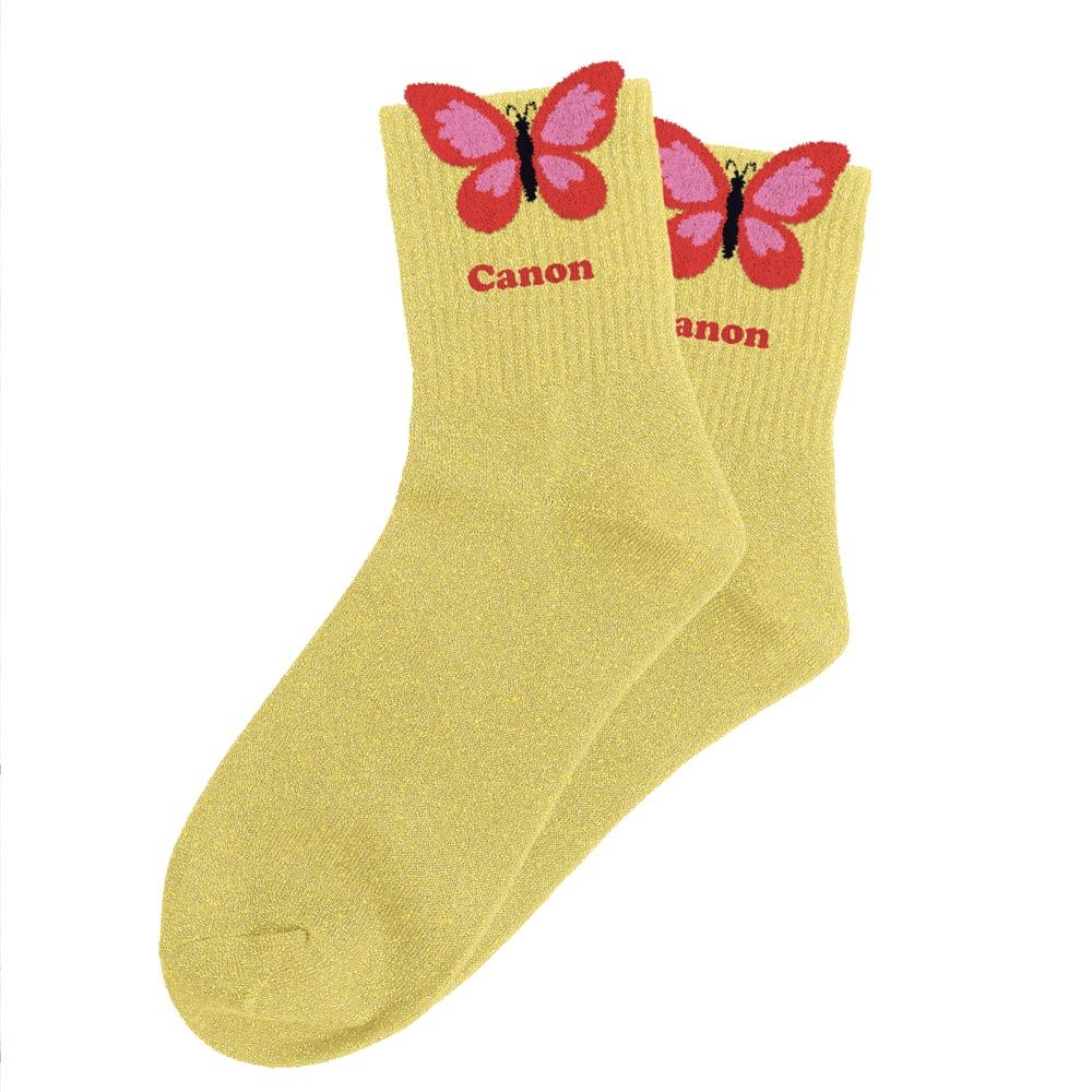 Chaussettes paillettes tuftees canon papillon