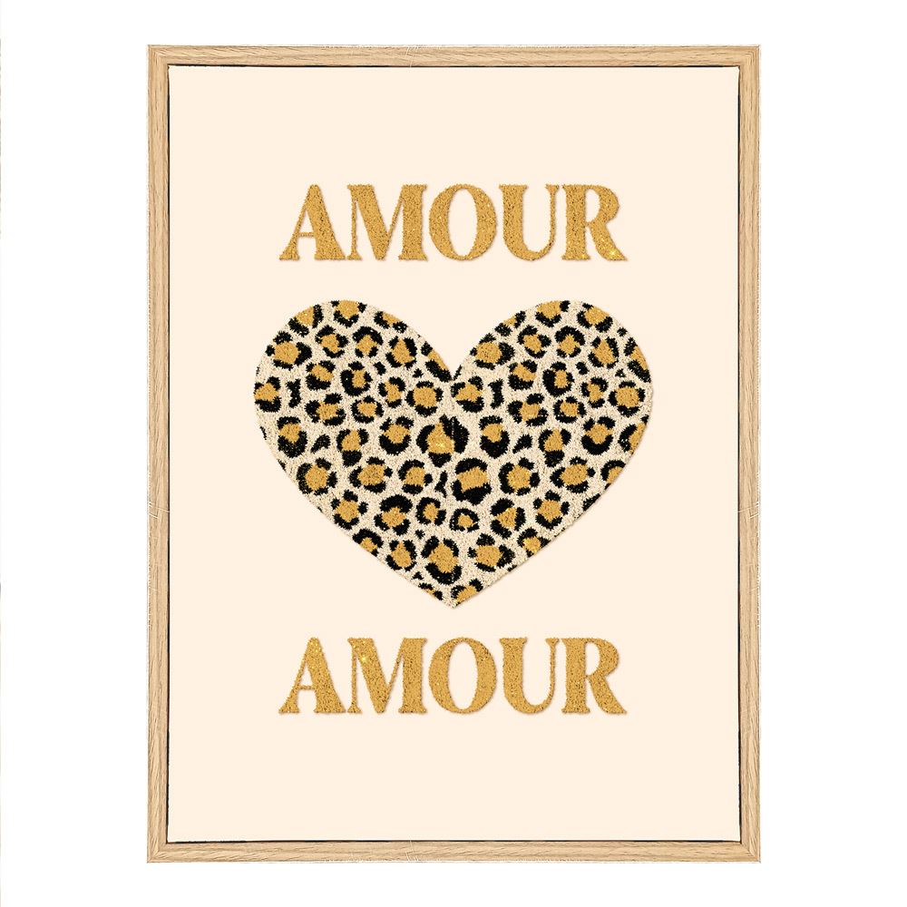 Toile tuftee paillettes amour amour leopard