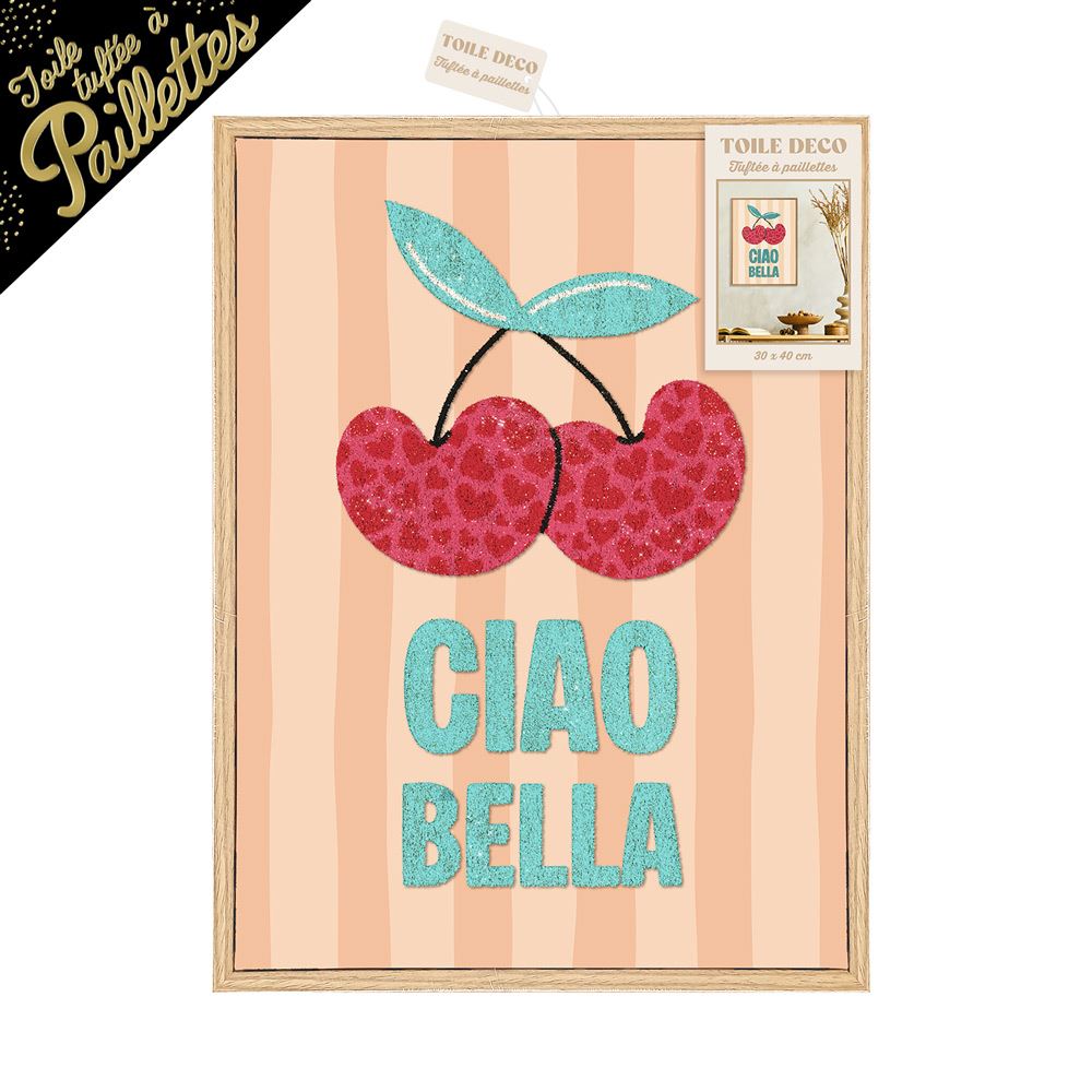 Toile tuftee paillettes ciao bella