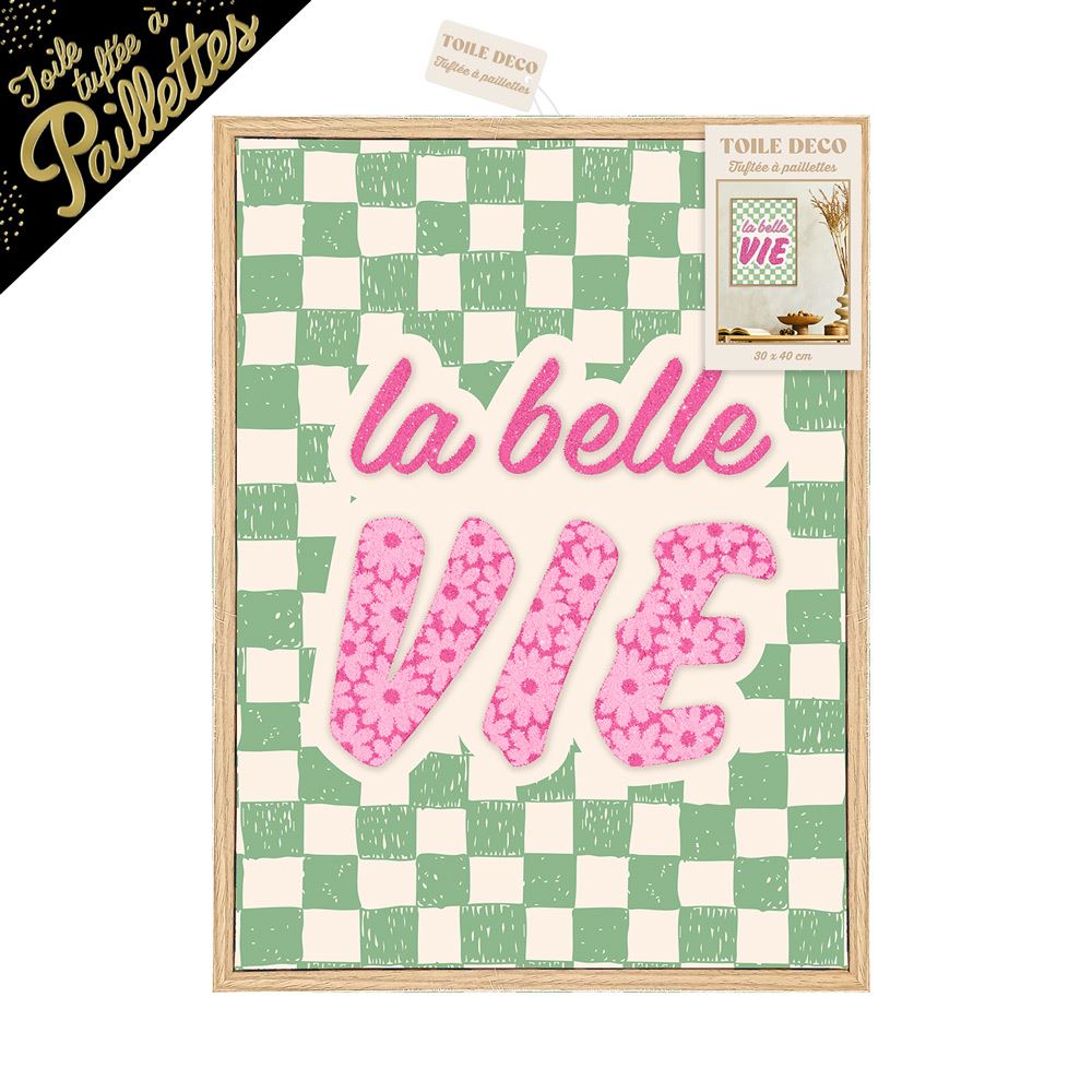 Toile tuftee paillettes la belle vie