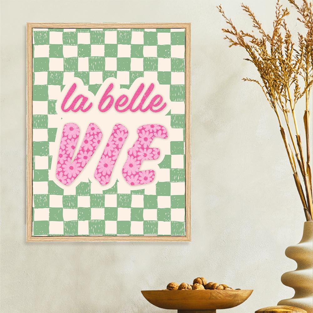 Toile tuftee paillettes la belle vie