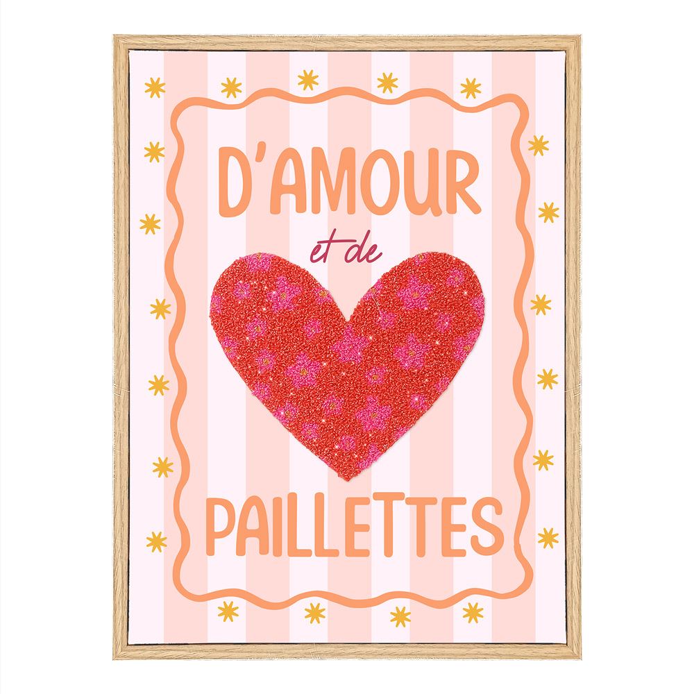 Toile tufte paillettes d amour et de paillettes