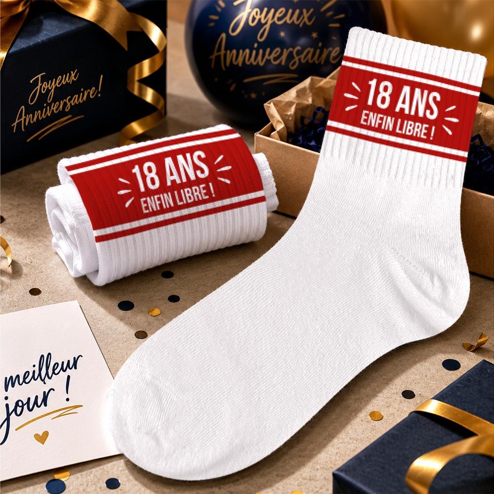 Chaussettes anniversaire homme 18ans