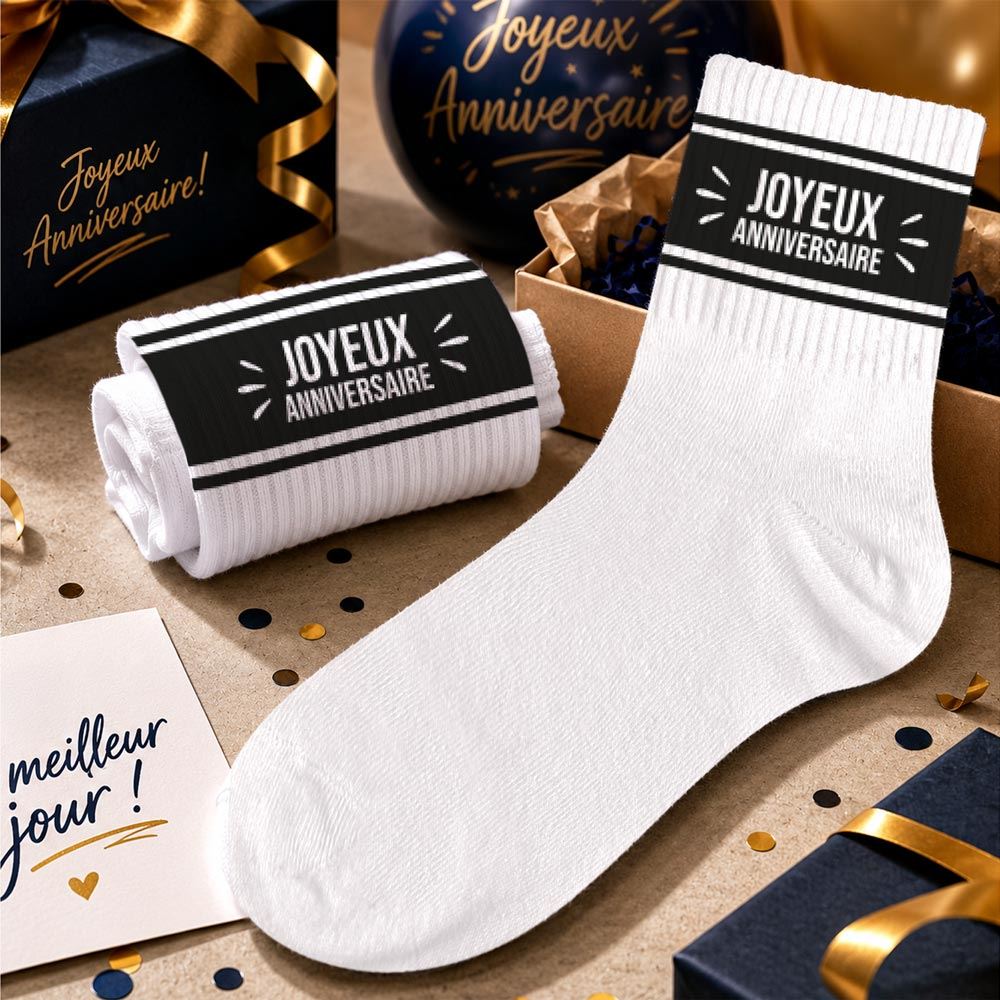 Chaussettes anniversaire homme joyeux anniversaire
