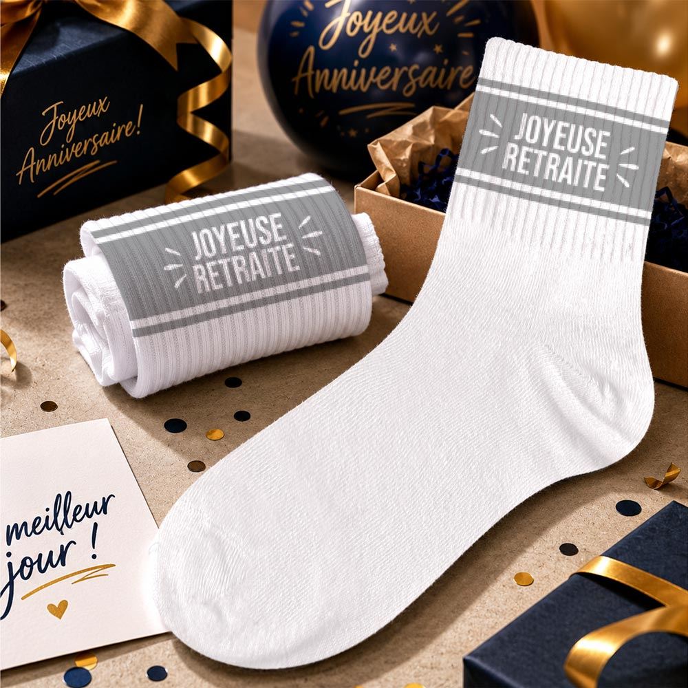 Chaussettes anniversaire homme joyeuse retraite