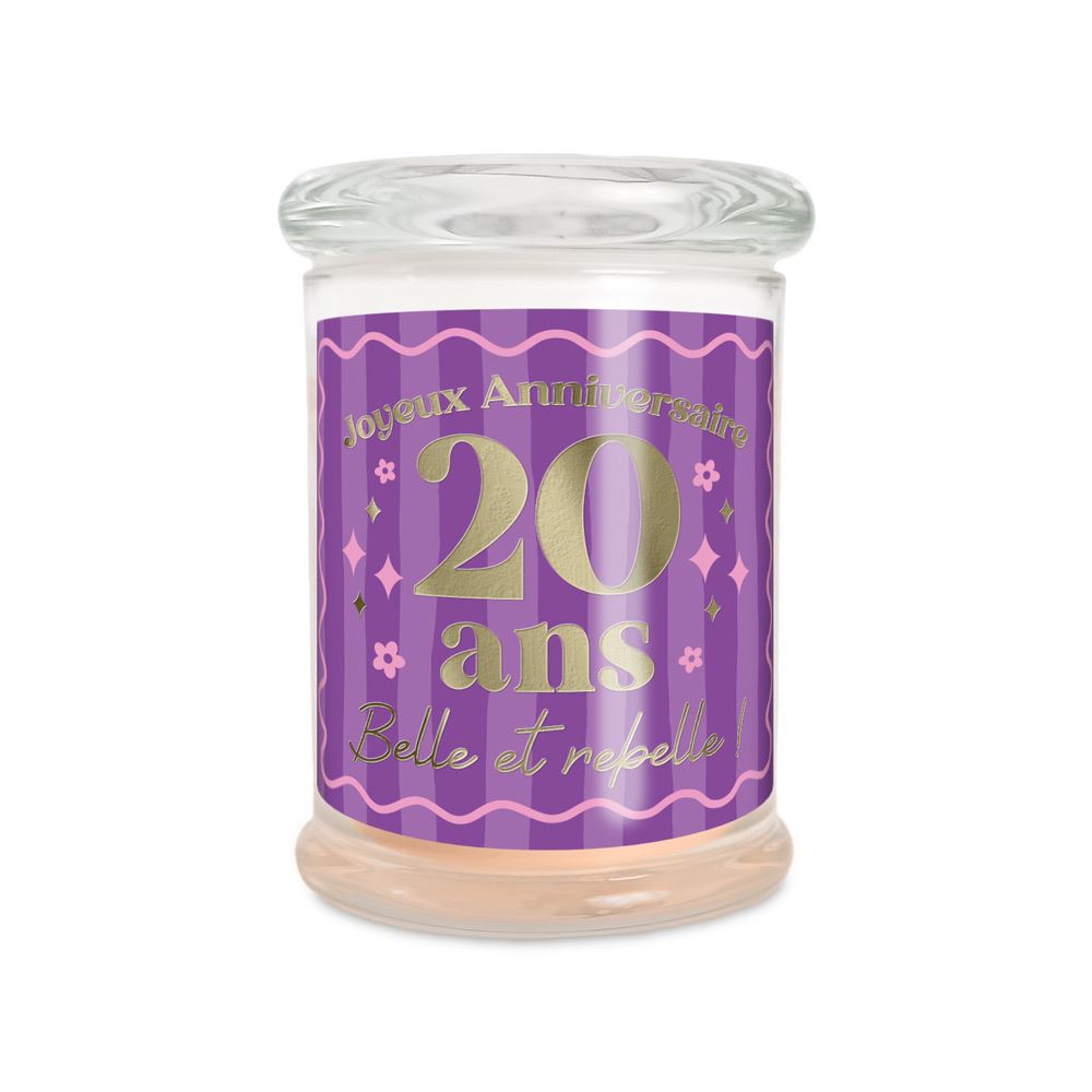 Bougie verre jasmin anniversaire 20 ans