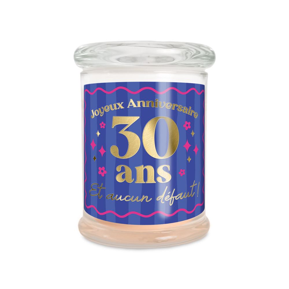 Bougie verre jasmin anniversaire 30 ans