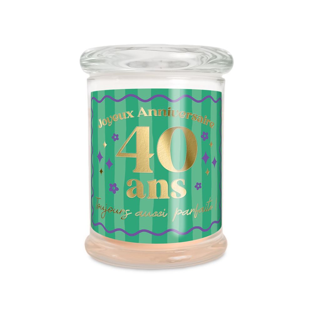 Bougie verre jasmin anniversaire 40 ans
