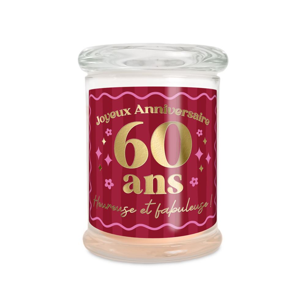 Bougie verre jasmin anniversaire 60 ans