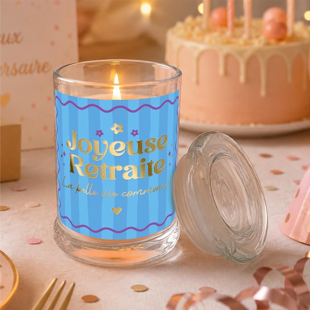 Bougie verre jasmin joyeuse retraite