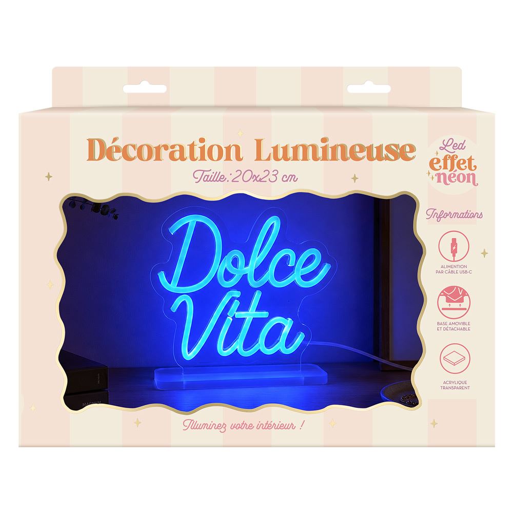 Decoration neon a poser dolce vita