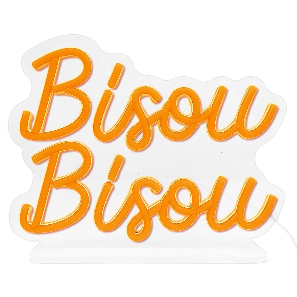Decoration neon a poser bisou bisou