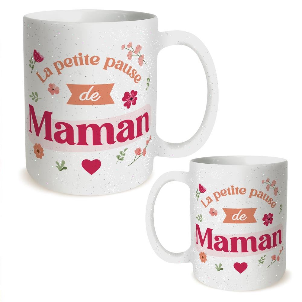 Mug a paillettes la petite pause de maman