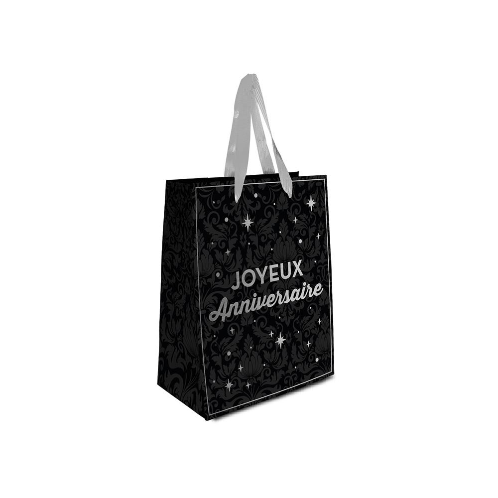 Pochette joyeux anniversaire argent mm