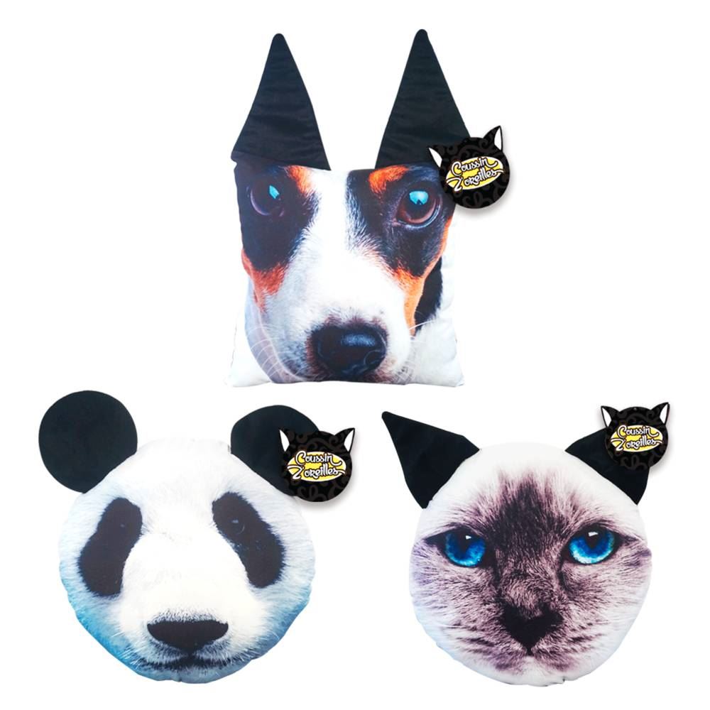 Coussin animal oreille 3mods /9pcs