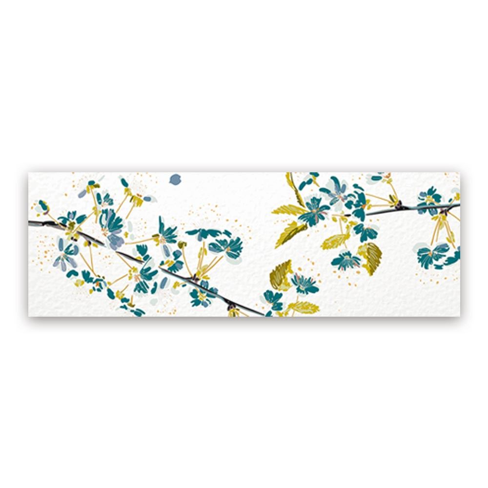 Toile vegetoile fleurs bleues