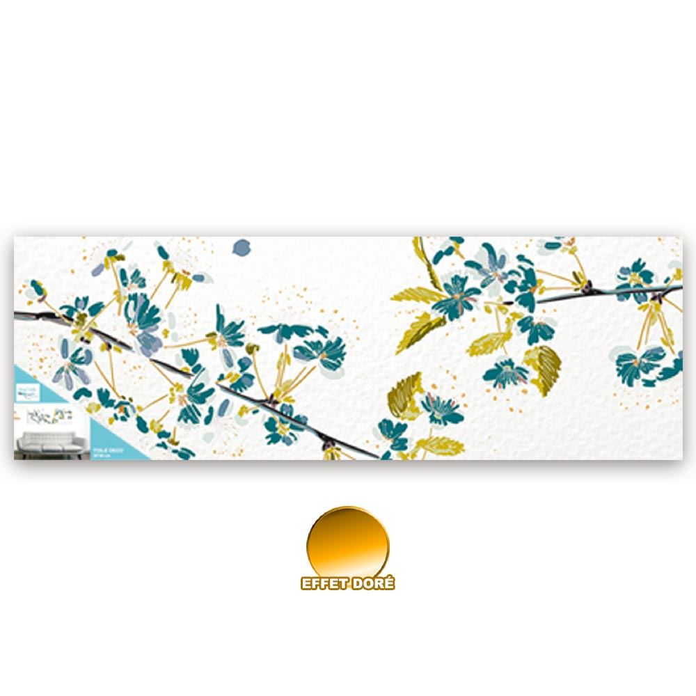 Toile vegetoile fleurs bleues