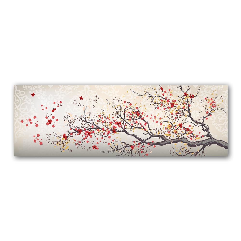 Toile vegetoile petites fleurs rouges