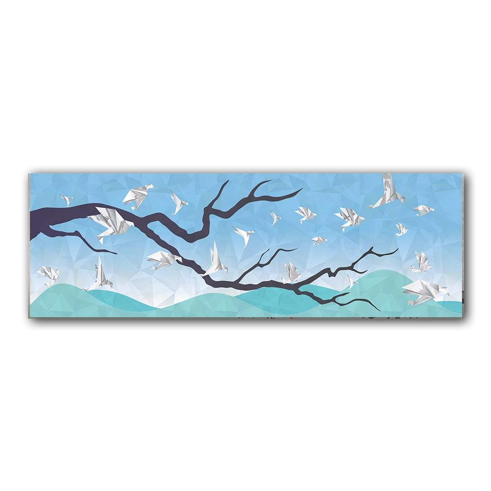 Toile vegetoile fleurs oiseaux