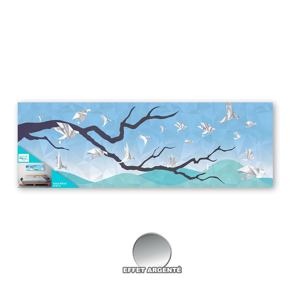 Toile vegetoile fleurs oiseaux