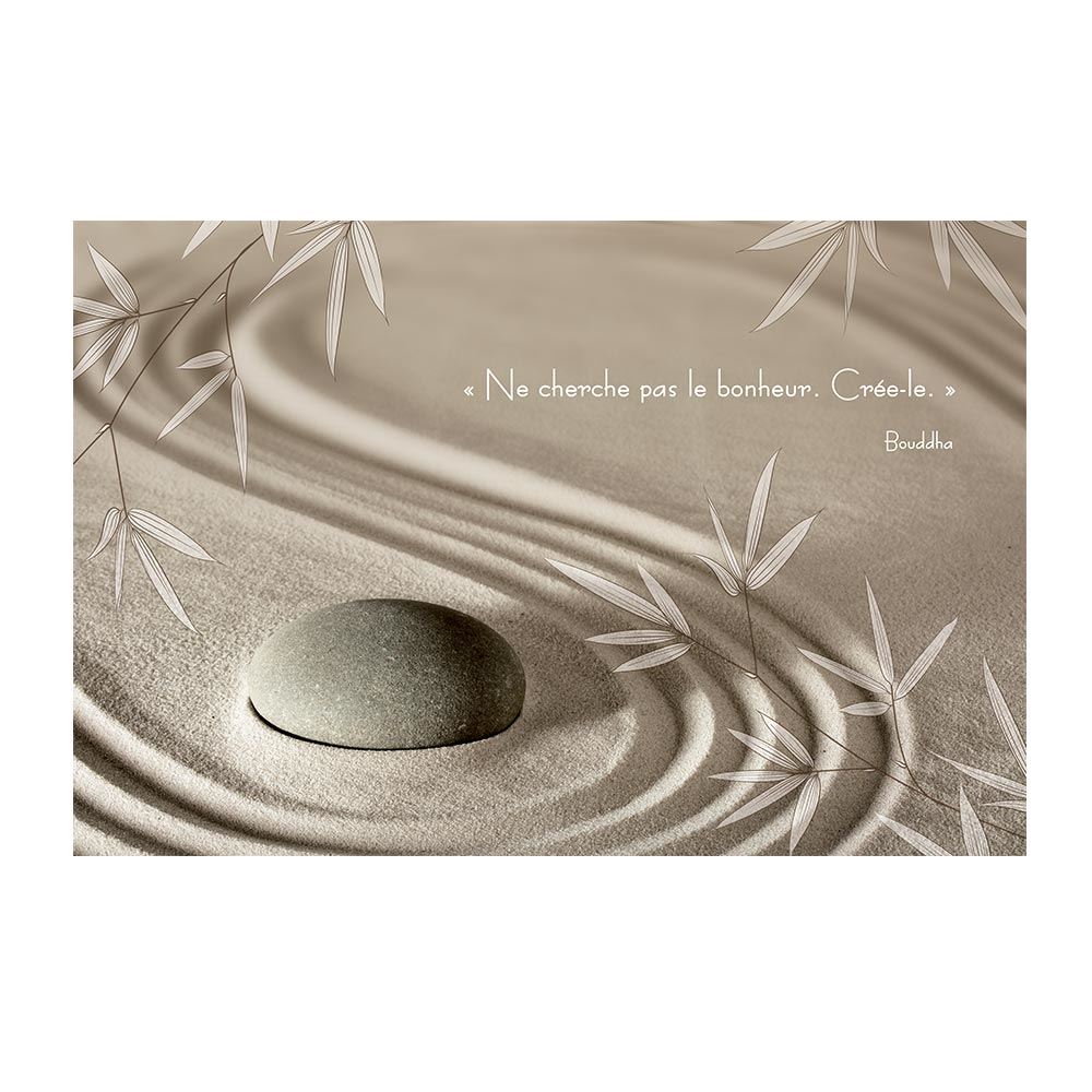 Toile zen "bonheur cree-le"