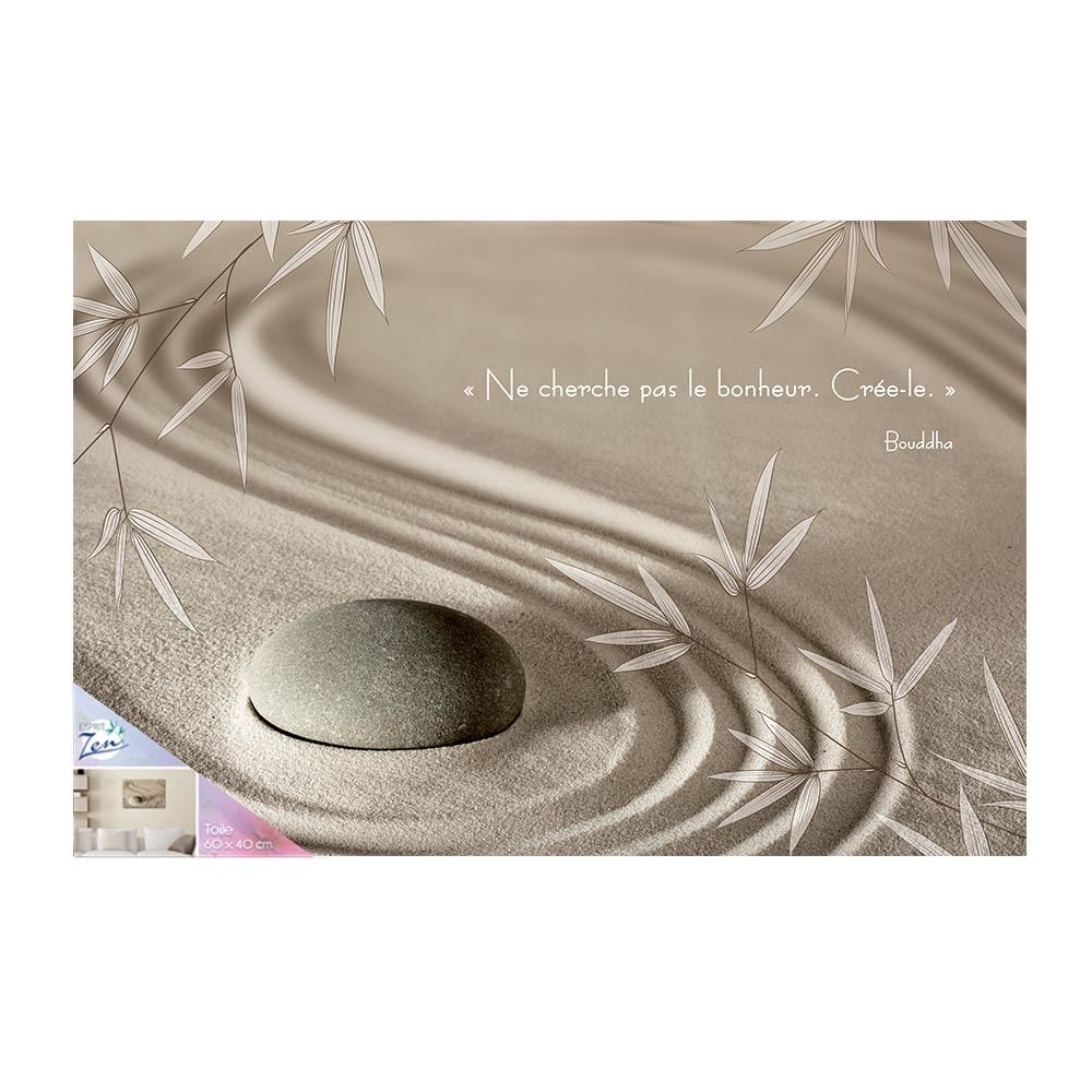 Toile zen "bonheur cree-le"