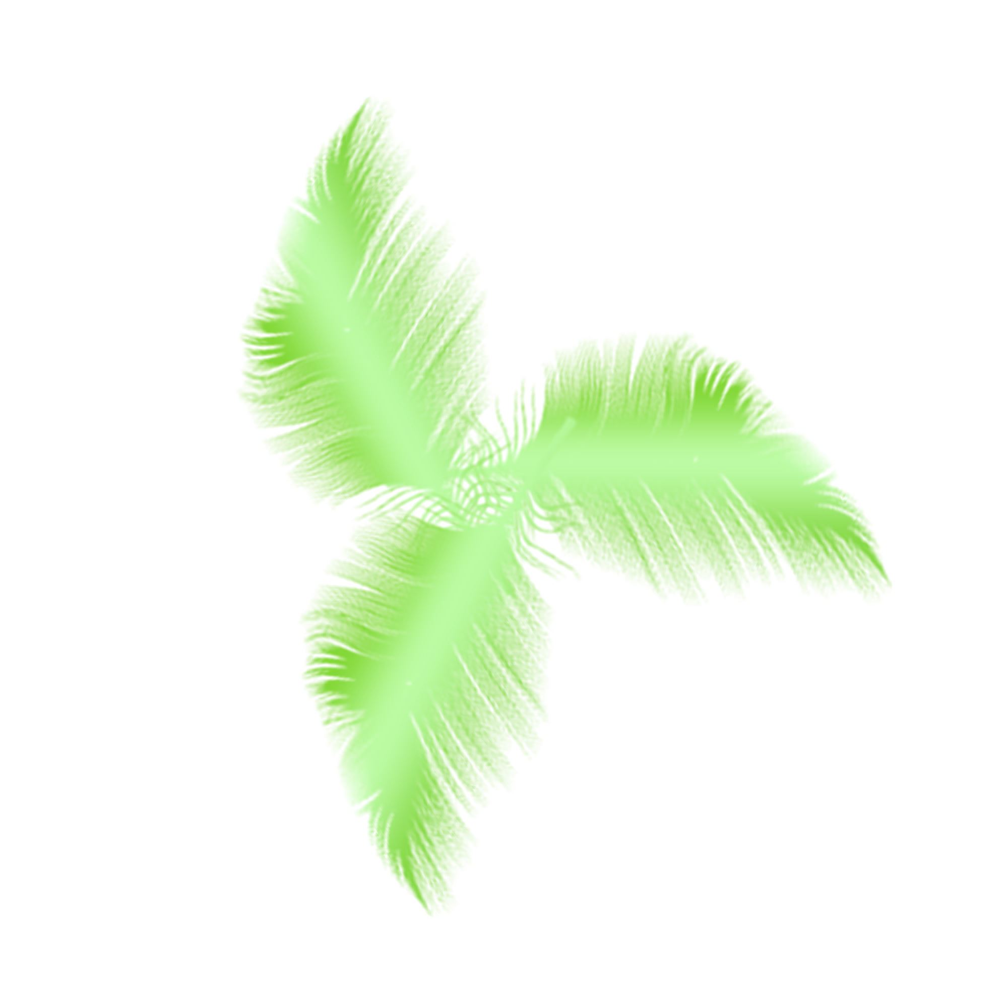 Plumes colorees vertes