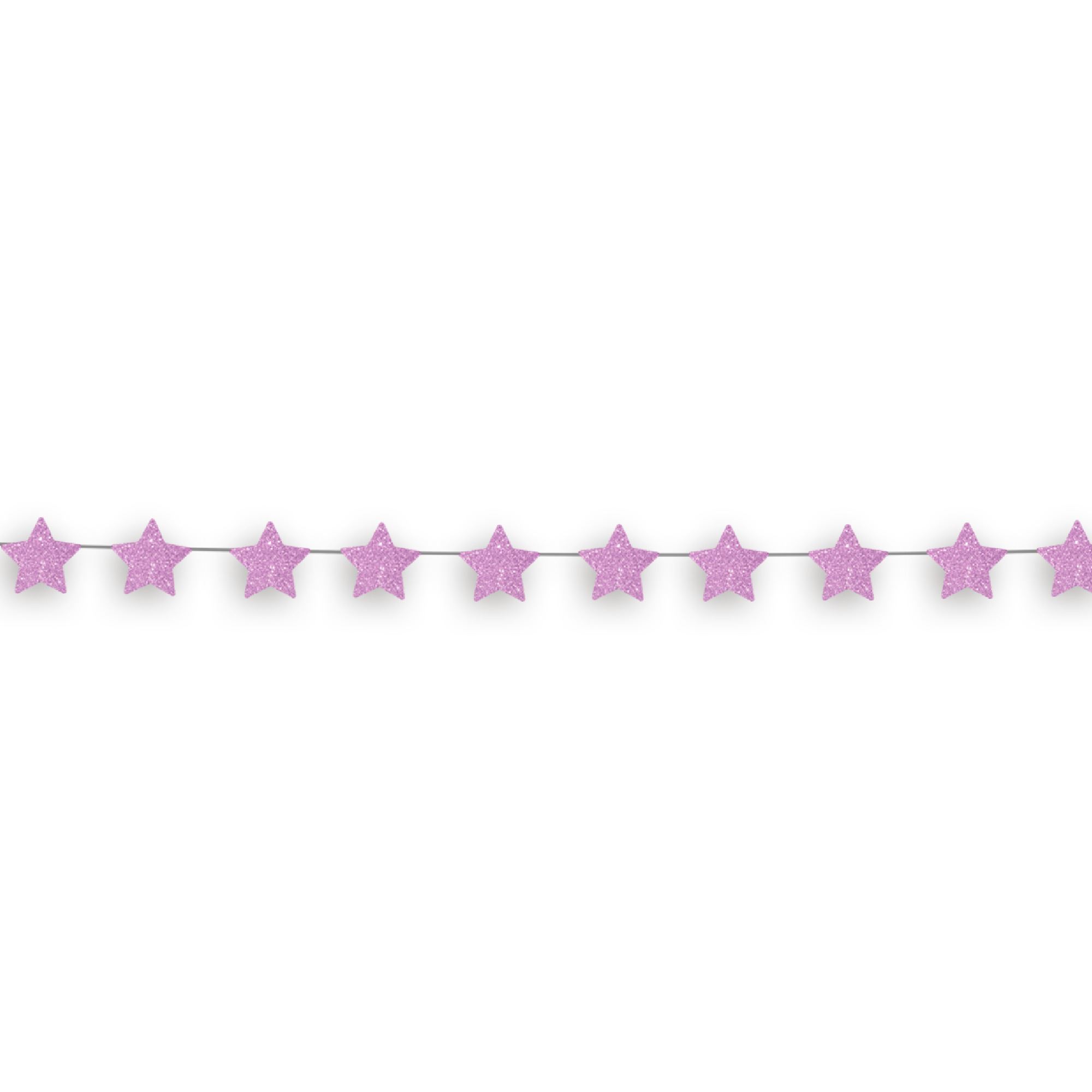 Guirlande fil etoile rose