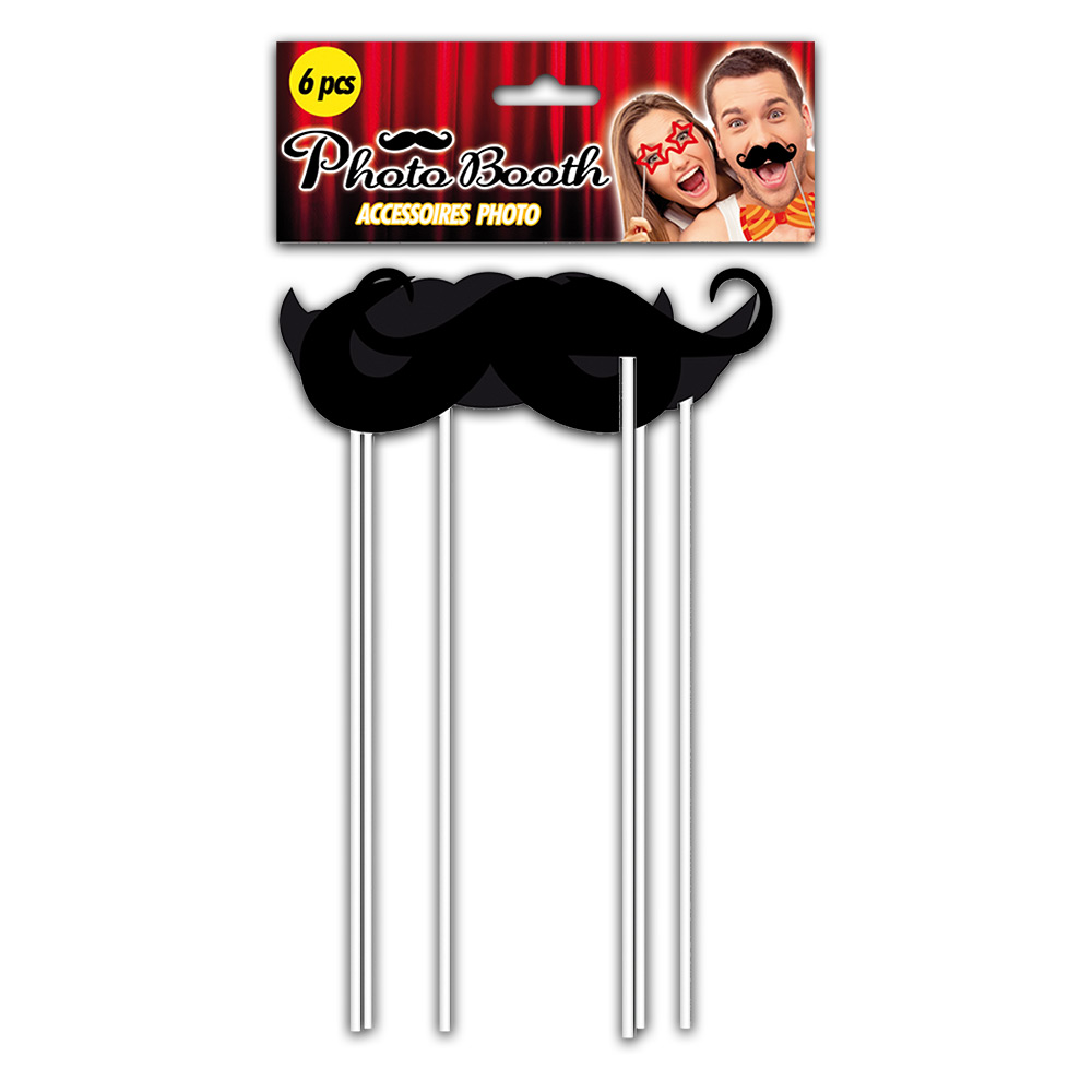 Kit photobooth 6pcs moustache