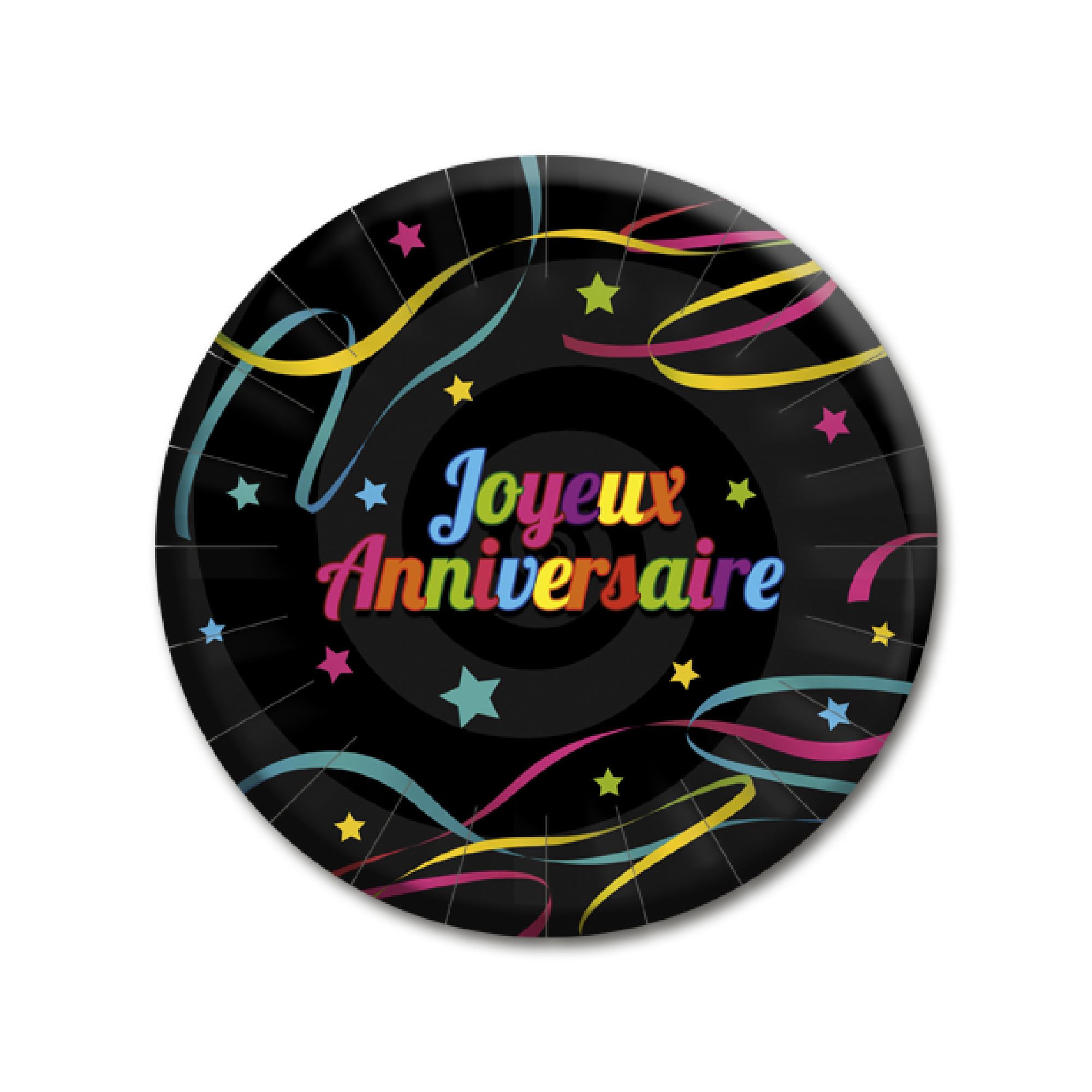 Pack 6 assiettes anniversaire