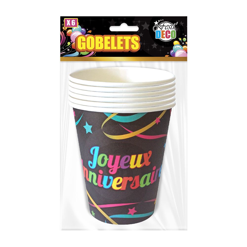Pack 6 gobelets 25cl anniv