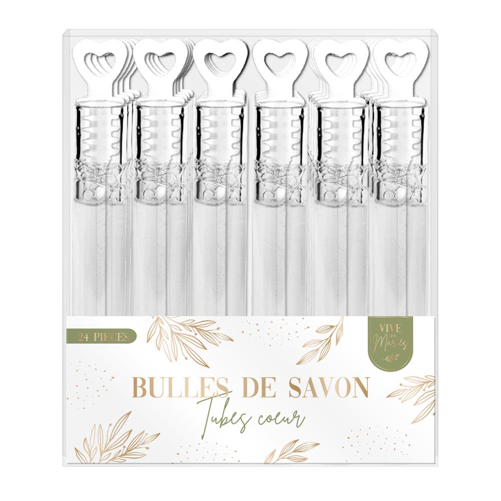 Pack 24 tubes bulles a savon mariage