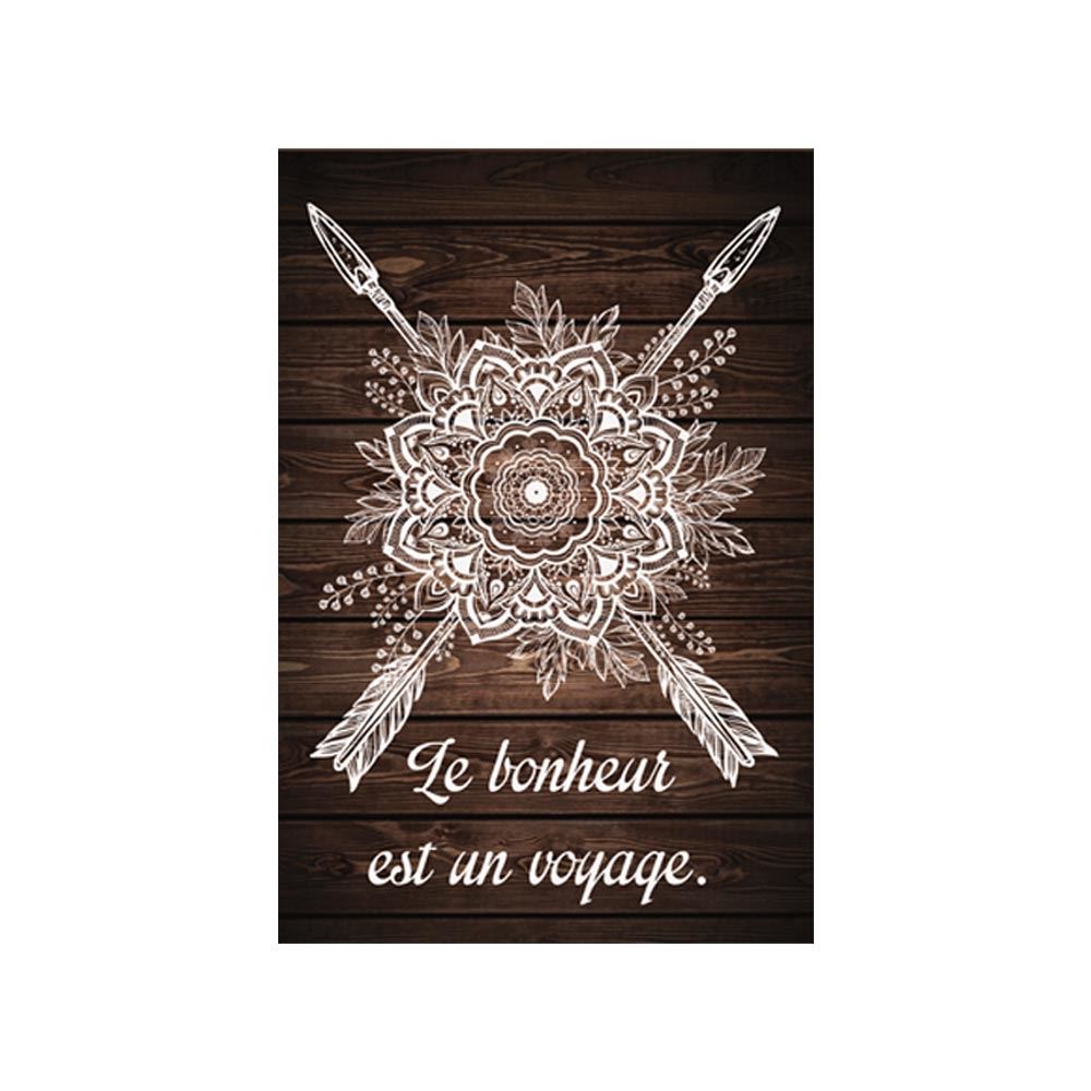 Toile boho fleches "le bonheur"