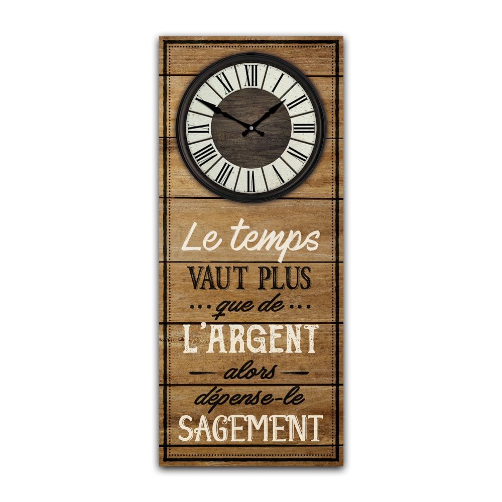 Horloge rect"le temps vaut..."