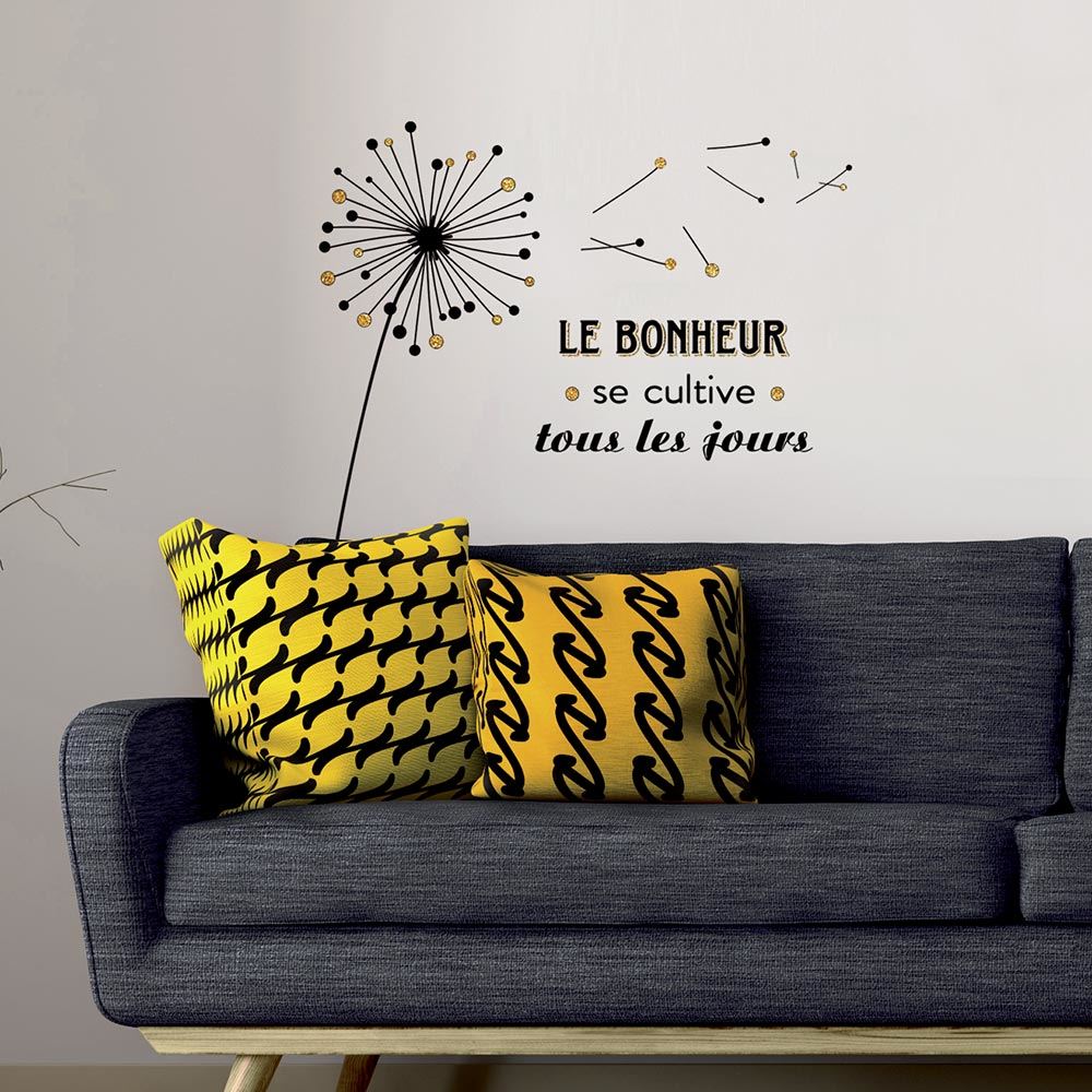 Sticker paillettes bonheur
