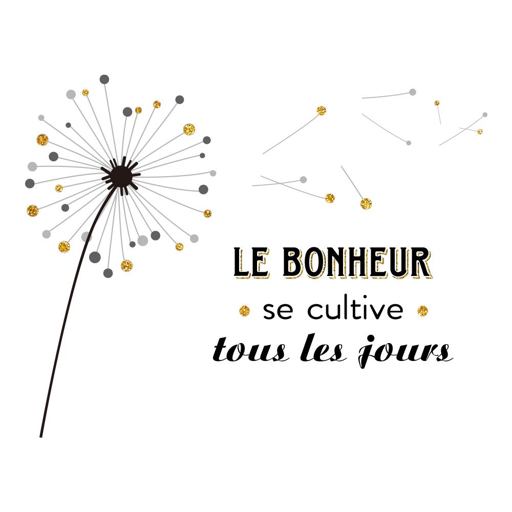 Sticker paillettes bonheur