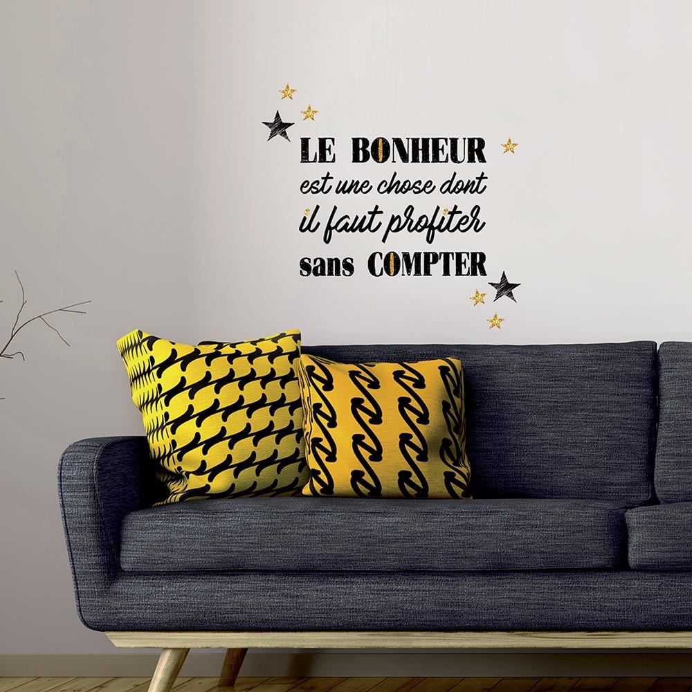 Sticker paillettes bonheur etoile