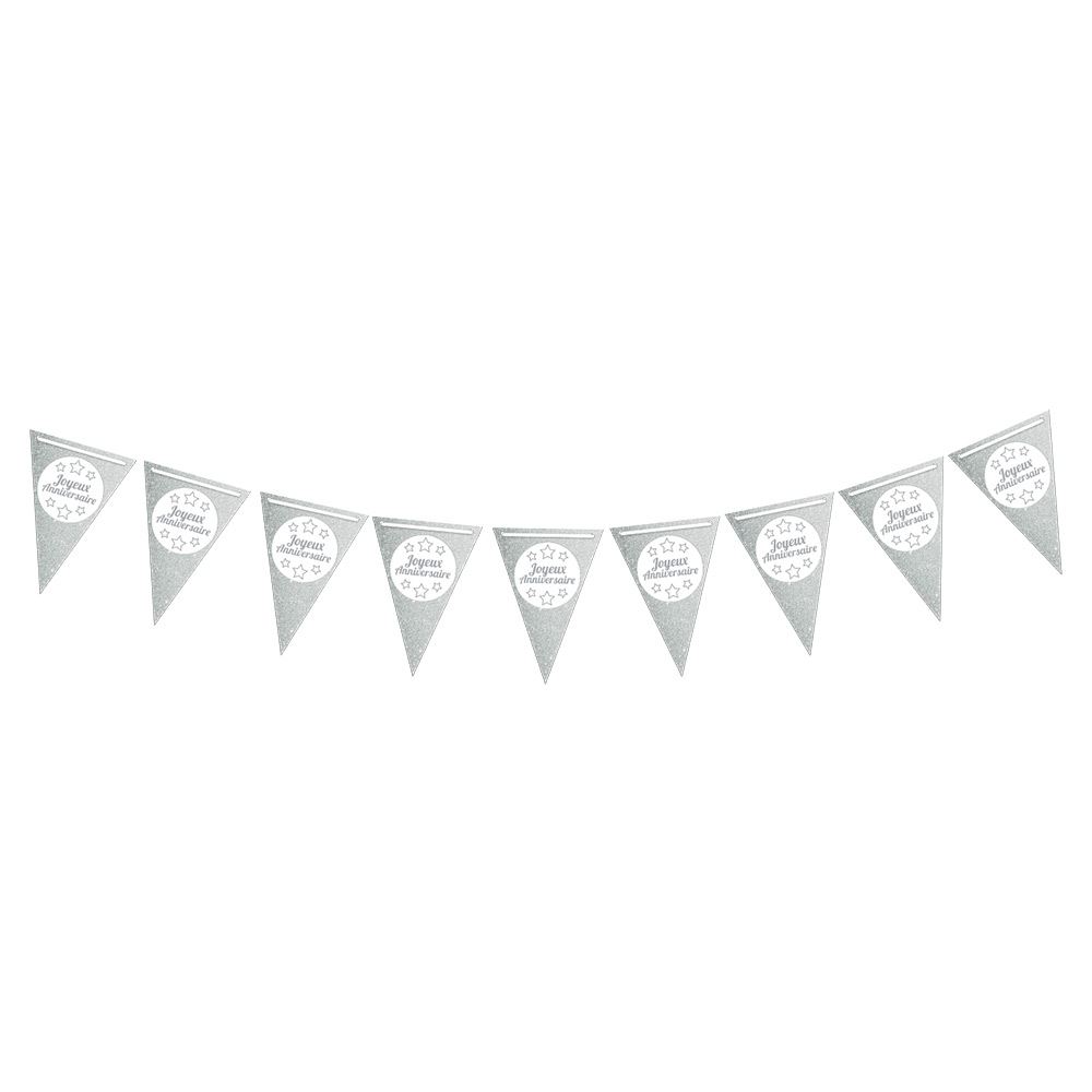 Guirlande fanion anniv chic arg/