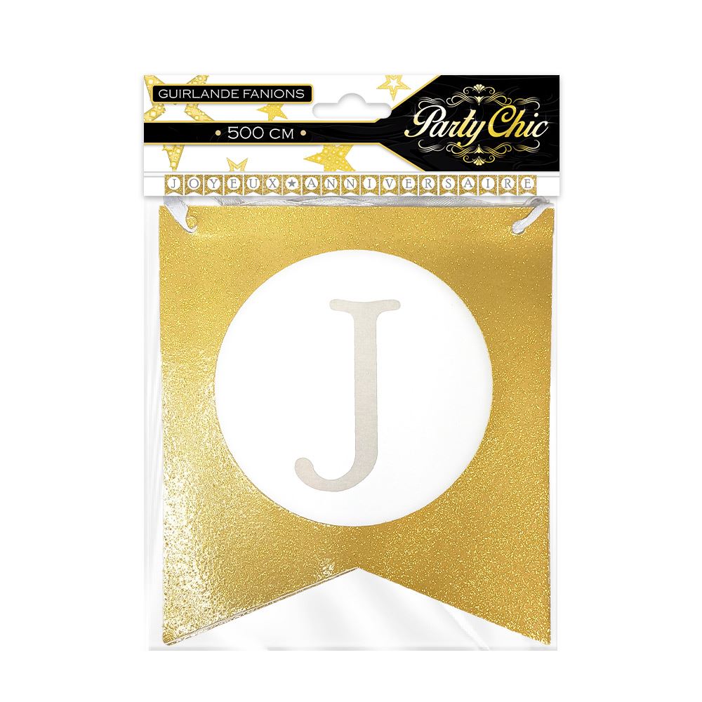 Guirlande ruban anniv chic or