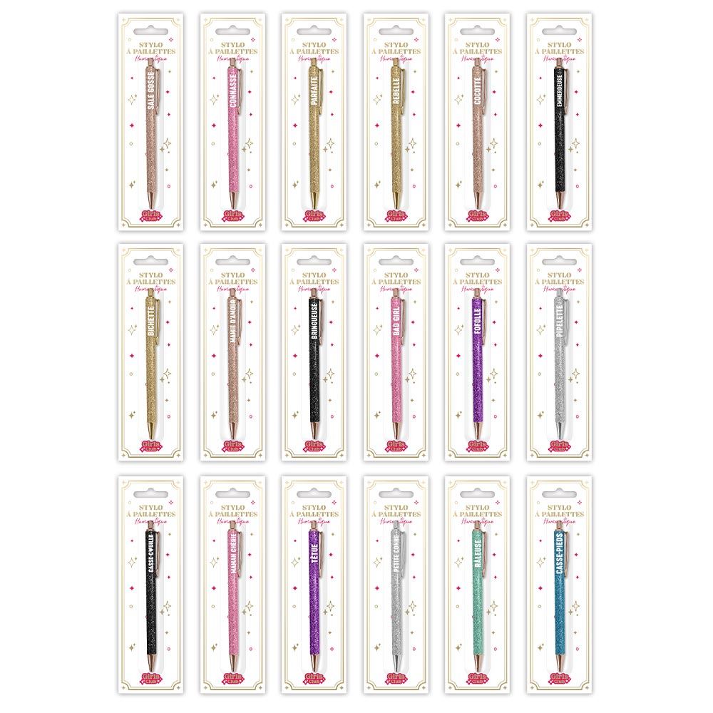 Lot 18 refs stylo a paillettes