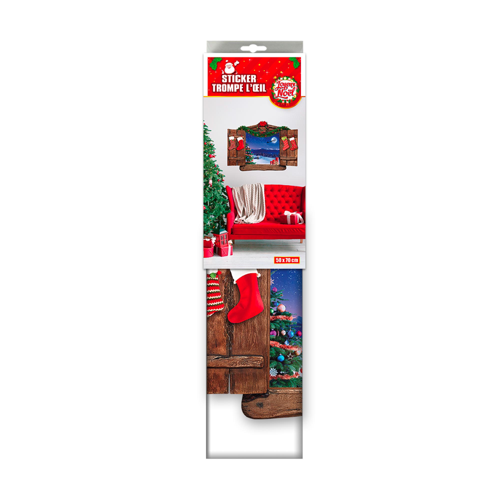 Sticker trompe oeil noel