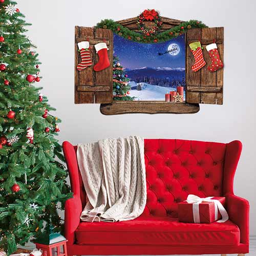 Sticker trompe oeil noel