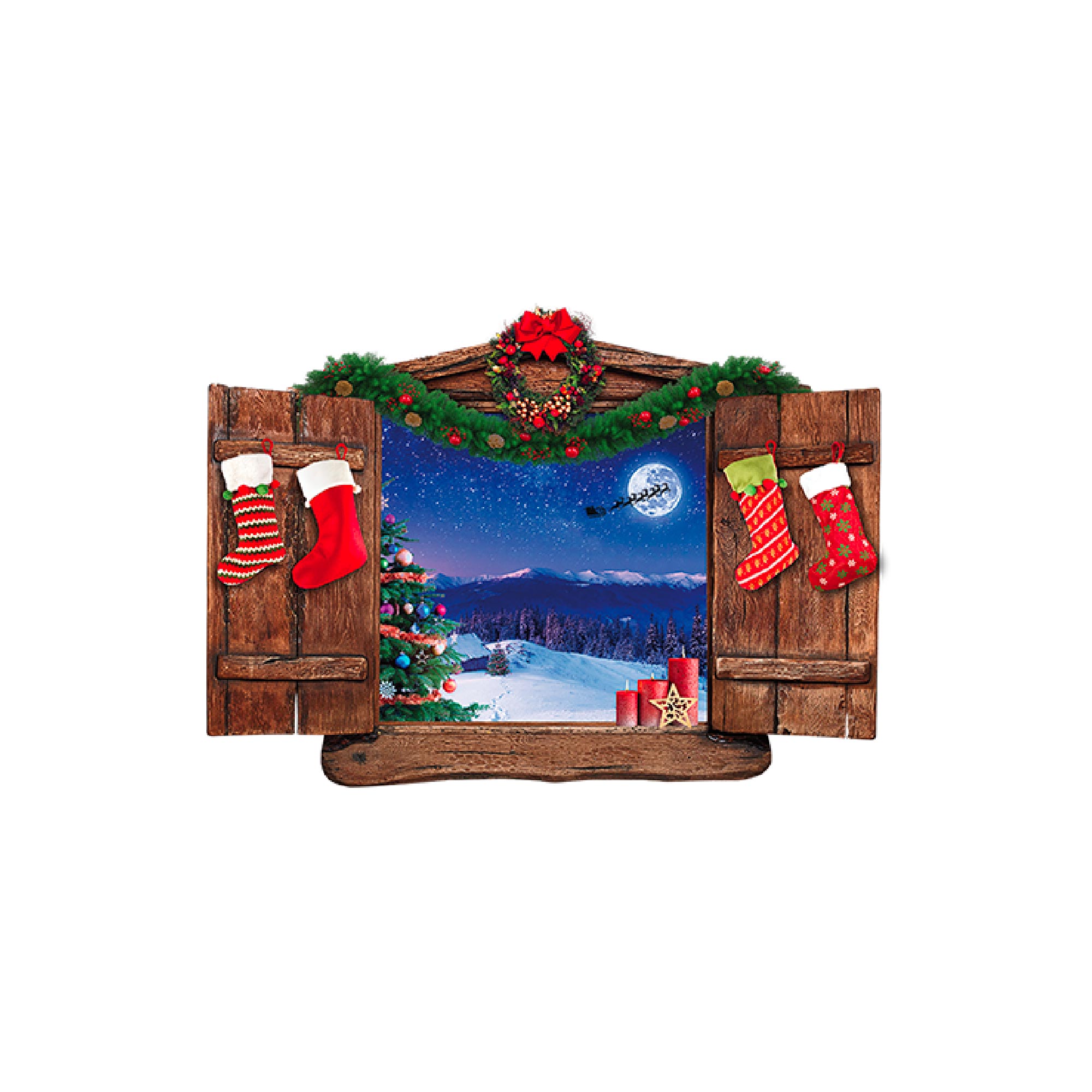 Sticker trompe oeil noel