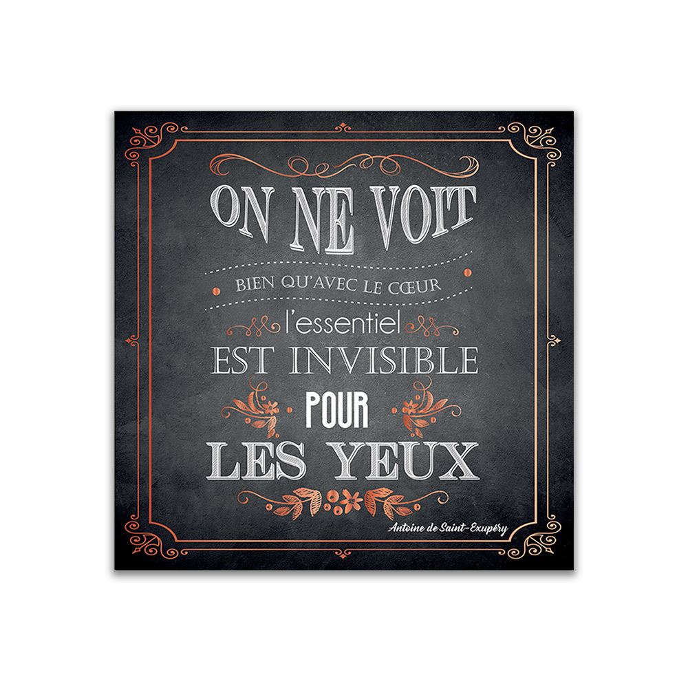 Toile citation ardoise yeux