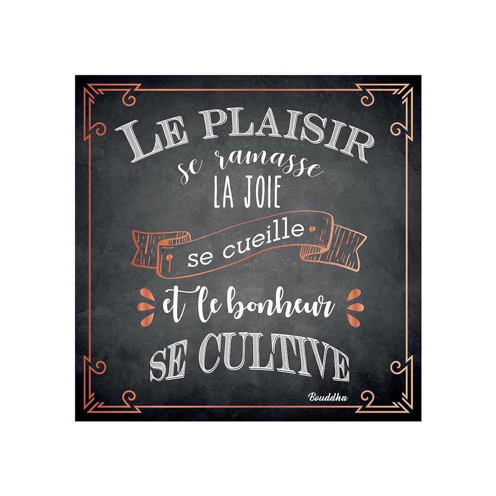 Toile citations ardoise joie